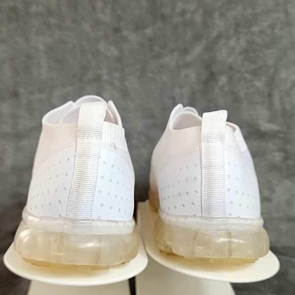 White Knit Fabric Sport Sneakers. - Picture 5 of 8